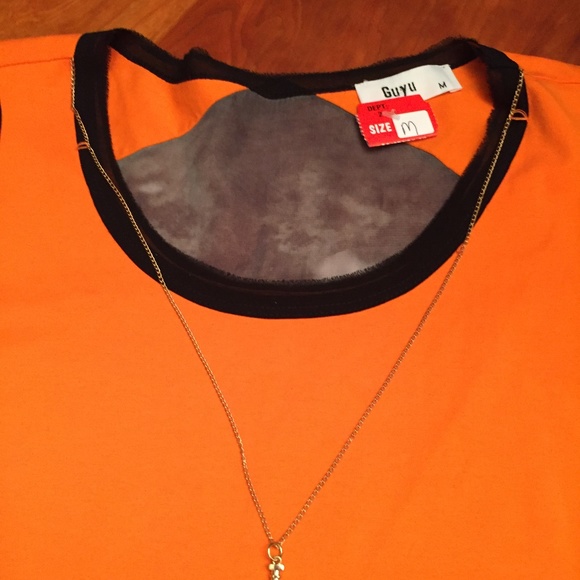 Guyu Orange Embellished Art Tank Top - M - NWT - Picture 4 of 4